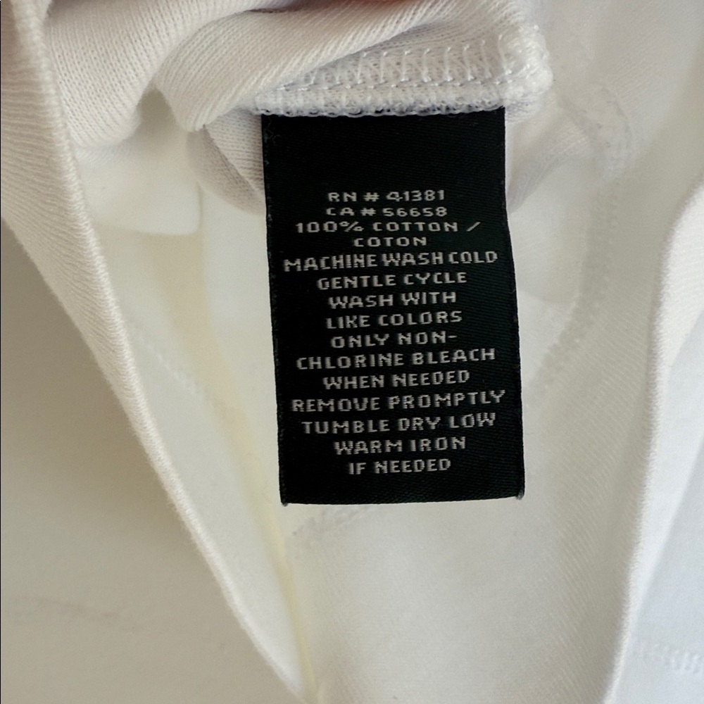 Lauren Ralph Lauren White Tee with Blue Trim - Picture 5 of 7